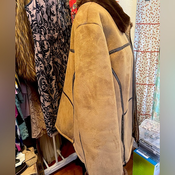Rugged Yellowstone Barn Farm Homestead Faux Suede Fleece Heavy Warm Lake Coat 2X - Picture 3 of 12